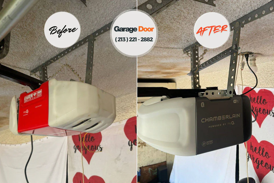 Before and after: garage door repair Sylacauga, AL